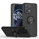 For OPPO Realme 9 Pro Q Shadow 1 Series TPU + PC Phone Case with Ring Holder(Black+Black) - 1