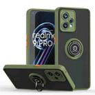 For OPPO Realme 9 Pro Q Shadow 1 Series TPU + PC Phone Case with Ring Holder(Green) - 1