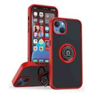 For iPhone 13 Q Shadow 1 Series TPU + PC Phone Case with Ring Holder(Red) - 1