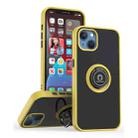 For iPhone 13 Q Shadow 1 Series TPU + PC Phone Case with Ring Holder(Yellow) - 1