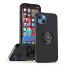 For iPhone 13 Q Shadow 1 Series TPU + PC Phone Case with Ring Holder(Black+Black) - 1