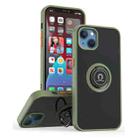 For iPhone 13 Q Shadow 1 Series TPU + PC Phone Case with Ring Holder(Green) - 1