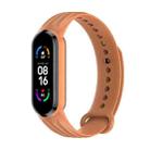 For Xiaomi Mi Band 6 / 5 Willow Texture Silicone Watch Band(Dark Orange) - 1