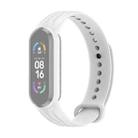 For Xiaomi Mi Band 6 / 5 Willow Texture Silicone Watch Band(White) - 1
