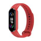 For Xiaomi Mi Band 6 / 5 Willow Texture Silicone Watch Band(Carmine) - 1