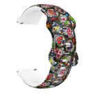 For Samsung Galaxy Watch Active Printing Butterfly Buckle Silicone Watch Band(Colorful Skull) - 1