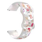 For Samsung Galaxy Watch Active Printing Butterfly Buckle Silicone Watch Band(White Flowers) - 1