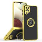 For Samsung Galaxy A12 Q Shadow I Ring Kickstand PC and TPU Hybrid Phone Case(Yellow) - 1