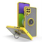 For Samsung Galaxy A22 4G Q Shadow I Ring Kickstand PC and TPU Hybrid Phone Case(Yellow) - 1