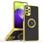 For Samsung Galaxy A32 5G Q Shadow I Ring Kickstand PC and TPU Hybrid Phone Case(Yellow) - 1