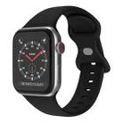 Butterfly Buckle Silicone Watch Band, Size: S For Apple Watch Series 9&8&7 41mm / SE 3&SE 2&6&SE&5&4 40mm / 3&2&1 38mm(Black) - 1