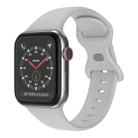 Butterfly Buckle Silicone Watch Band, Size: S For Apple Watch Series 9&8&7 41mm / SE 3&SE 2&6&SE&5&4 40mm / 3&2&1 38mm(Cloud Grey) - 1
