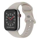 Butterfly Buckle Silicone Watch Band, Size: S For Apple Watch Series 9&8&7 41mm / SE 3&SE 2&6&SE&5&4 40mm / 3&2&1 38mm(Rock Grey) - 1