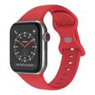 Butterfly Buckle Silicone Watch Band, Size: S For Apple Watch Series 9&8&7 41mm / SE 3&SE 2&6&SE&5&4 40mm / 3&2&1 38mm(Rose Red) - 1