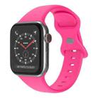 Butterfly Buckle Silicone Watch Band, Size: S For Apple Watch Series 9&8&7 41mm / SE 3&SE 2&6&SE&5&4 40mm / 3&2&1 38mm(Barbie Pink) - 1