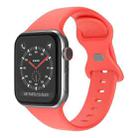 Butterfly Buckle Silicone Watch Band, Size: S For Apple Watch Series 9&8&7 41mm / SE 3&SE 2&6&SE&5&4 40mm / 3&2&1 38mm(Coral Red) - 1