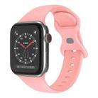 Butterfly Buckle Silicone Watch Band, Size: S For Apple Watch Series 9&8&7 41mm / SE 3&SE 2&6&SE&5&4 40mm / 3&2&1 38mm(Light Pink) - 1