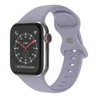 Butterfly Buckle Silicone Watch Band, Size: S For Apple Watch Series 9&8&7 41mm / SE 3&SE 2&6&SE&5&4 40mm / 3&2&1 38mm(Lavender Grey) - 1