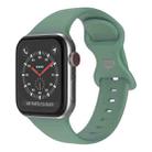 Butterfly Buckle Silicone Watch Band, Size: S For Apple Watch Series 9&8&7 41mm / SE 3&SE 2&6&SE&5&4 40mm / 3&2&1 38mm(Pine Needle Green) - 1