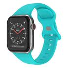 Butterfly Buckle Silicone Watch Band, Size: S For Apple Watch Series 9&8&7 41mm / SE 3&SE 2&6&SE&5&4 40mm / 3&2&1 38mm(Duck Green) - 1