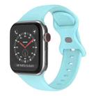 Butterfly Buckle Silicone Watch Band, Size: S For Apple Watch Series 9&8&7 41mm / SE 3&SE 2&6&SE&5&4 40mm / 3&2&1 38mm(Sapphire Blue) - 1