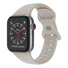 Butterfly Buckle Silicone Watch Band, Size: S For Apple Watch Ultra 49mm&Watch Ultra 2 49mm / Series 9&8&7 45mm / SE 3&SE 2&6&SE&5&4 44mm / 3&2&1 42mm(Rock Grey) - 1