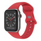 Butterfly Buckle Silicone Watch Band, Size: S For Apple Watch Ultra 49mm&Watch Ultra 2 49mm / Series 9&8&7 45mm / SE 3&SE 2&6&SE&5&4 44mm / 3&2&1 42mm(Rose Red) - 1