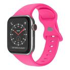 Butterfly Buckle Silicone Watch Band, Size: S For Apple Watch Ultra 49mm&Watch Ultra 2 49mm / Series 9&8&7 45mm / SE 3&SE 2&6&SE&5&4 44mm / 3&2&1 42mm(Pink) - 1