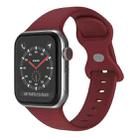 Butterfly Buckle Silicone Watch Band, Size: L For Apple Watch Series 8&7 41mm / SE 2&6&SE&5&4 40mm / 3&2&1 38mm(Wine Red) - 1