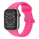 Butterfly Buckle Silicone Watch Band, Size: L For Apple Watch Series 9&8&7 41mm / SE 3&SE 2&6&SE&5&4 40mm / 3&2&1 38mm(Rose Pink) - 1