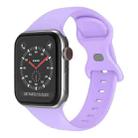 Butterfly Buckle Silicone Watch Band, Size: L For Apple Watch Series 8&7 41mm / SE 2&6&SE&5&4 40mm / 3&2&1 38mm(Purple) - 1