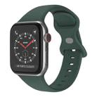 Butterfly Buckle Silicone Watch Band, Size: L For Apple Watch Series 8&7 41mm / SE 2&6&SE&5&4 40mm / 3&2&1 38mm(Olive Green) - 1