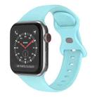 Butterfly Buckle Silicone Watch Band, Size: L For Apple Watch Series 8&7 41mm / SE 2&6&SE&5&4 40mm / 3&2&1 38mm(Sapphire Blue) - 1