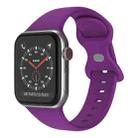 Butterfly Buckle Silicone Watch Band, Size: L For Apple Watch Ultra 49mm / Series 8&7 45mm / SE 2&6&SE&5&4 44mm / 3&2&1 42mm(Dark Purple) - 1