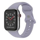 Butterfly Buckle Silicone Watch Band, Size: L For Apple Watch Ultra 49mm / Series 8&7 45mm / SE 2&6&SE&5&4 44mm / 3&2&1 42mm(Lavender Grey) - 1
