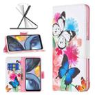 For Motorola Moto G22 Colored Drawing Pattern Leather Phone Case(Butterflies) - 1