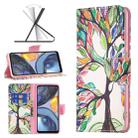 For Motorola Moto G22 Colored Drawing Pattern Leather Phone Case(Tree Life) - 1