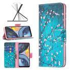 For Motorola Moto G22 Colored Drawing Pattern Leather Phone Case(Plum Blossom) - 1