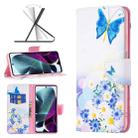 For Motorola Moto G200 5G / Edge S30 5G Colored Drawing Pattern Leather Phone Case(Butterfly Love) - 1