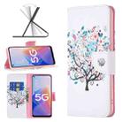 For OPPO A96 5G Colored Drawing Pattern Leather Phone Case(Tree) - 1