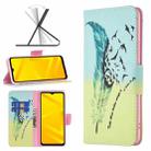 For ZTE Blade A71 Colored Drawing Pattern Leather Phone Case(Feather) - 1