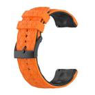 For Suunto 9 Two-color Silicone Watch Band(Orange Black) - 1