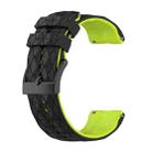 For Suunto 9 Two-color Silicone Watch Band(Black Lime Green) - 1