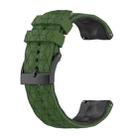 For Suunto 9 Two-color Silicone Watch Band(Army Green Black) - 1