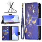 For Honor 50 / Huawei nova 9 Colored Drawing Pattern Zipper Leather Phone Case(Purple Butterfly) - 1