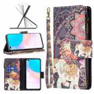 For Honor 50 Lite / Huawei nova 8i Colored Drawing Pattern Zipper Leather Phone Case(Flower Elephants) - 1