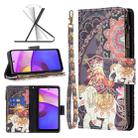 For Motorola Moto E40 / E30 Colored Drawing Pattern Zipper Leather Phone Case(Flower Elephants) - 1