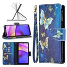For Motorola Moto E40 / E30 Colored Drawing Pattern Zipper Leather Phone Case(Gold Butterfly) - 1