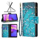 For Motorola Moto E40 / E30 Colored Drawing Pattern Zipper Leather Phone Case(Plum Blossom) - 1