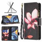 For Motorola Moto G22 Colored Drawing Pattern Zipper Leather Phone Case(Lotus) - 1